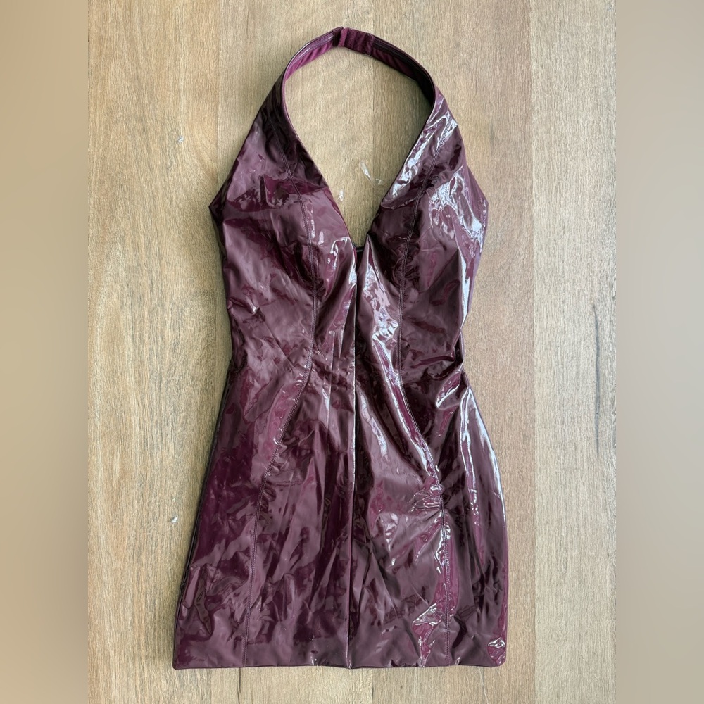 NWOT Babyboo Burgundy Halter Dress